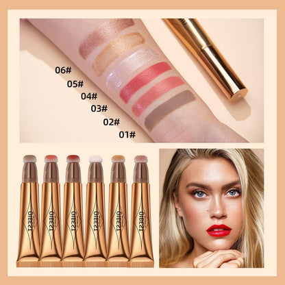 Blusher Stick for Cheeks Brighten Skin Highlighter Makeup Liquid Contour Beauty Wand Highlighter and Bronzer Stick Shimmer Blusher for a Natural Look Weightless Long-Wearing Smudge Proof