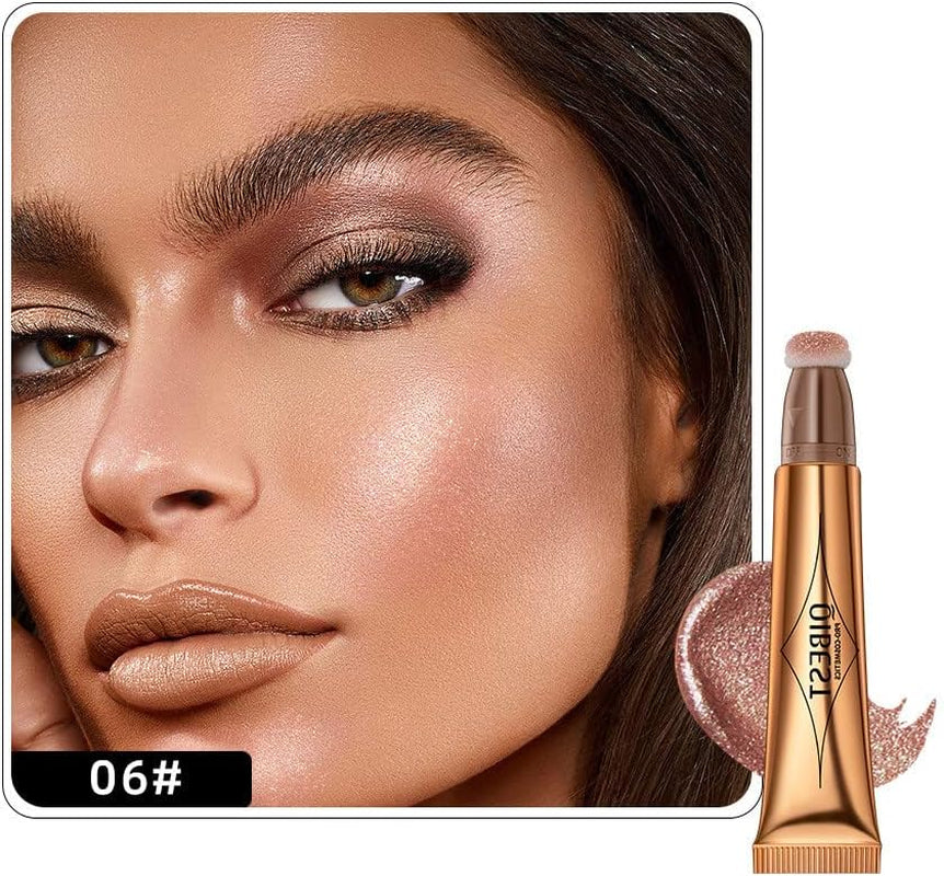 Blusher Stick for Cheeks Brighten Skin Highlighter Makeup Liquid Contour Beauty Wand Highlighter and Bronzer Stick Shimmer Blusher for a Natural Look Weightless Long-Wearing Smudge Proof