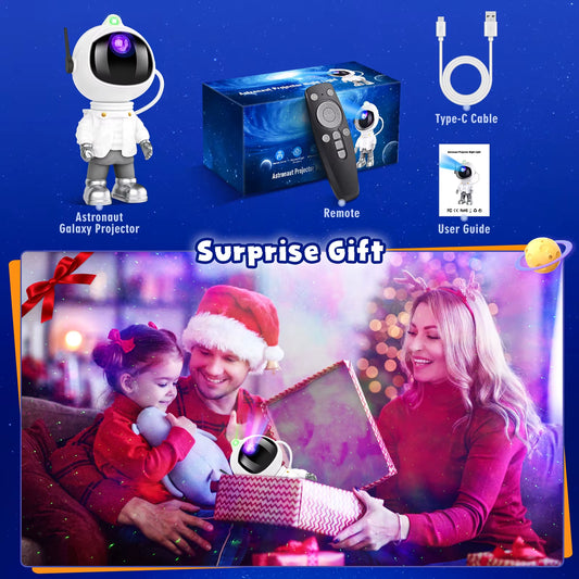 Astronaut Starry Sky Night Lamp Projector Light for Bedding Sleeping Lens Laser Nebula Atmosphere Lamp for Birthday Gift