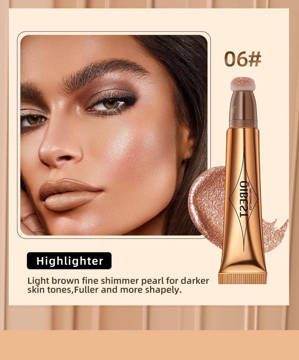 Blusher Stick for Cheeks Brighten Skin Highlighter Makeup Liquid Contour Beauty Wand Highlighter and Bronzer Stick Shimmer Blusher for a Natural Look Weightless Long-Wearing Smudge Proof