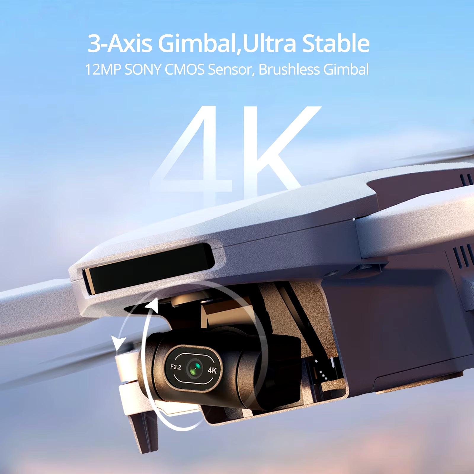 C0 4K GPS Professional Drone Max 6-KM, 3-Axis Gimbal, Visual Tracking, Quickshot, under 249G, Return to Home-Atom