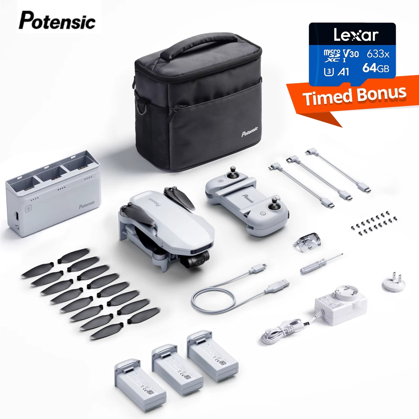 C0 4K GPS Professional Drone Max 6-KM, 3-Axis Gimbal, Visual Tracking, Quickshot, under 249G, Return to Home-Atom