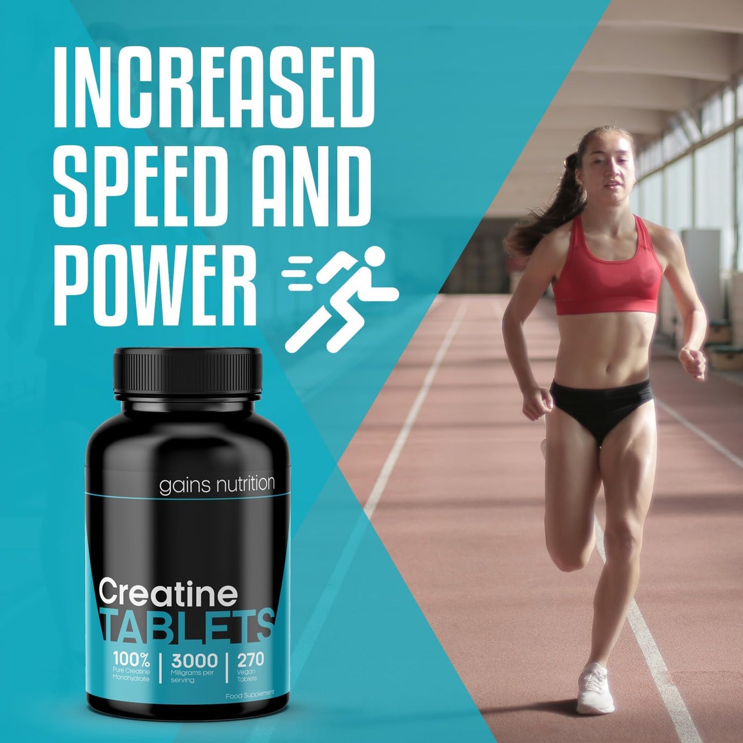 GN Creatine Tablets | 270 Creatine Monohydrate Tablets for Men & Women | High Strength 3000Mg Monohydrate per Serving | Non-Gmo & Gluten Free
